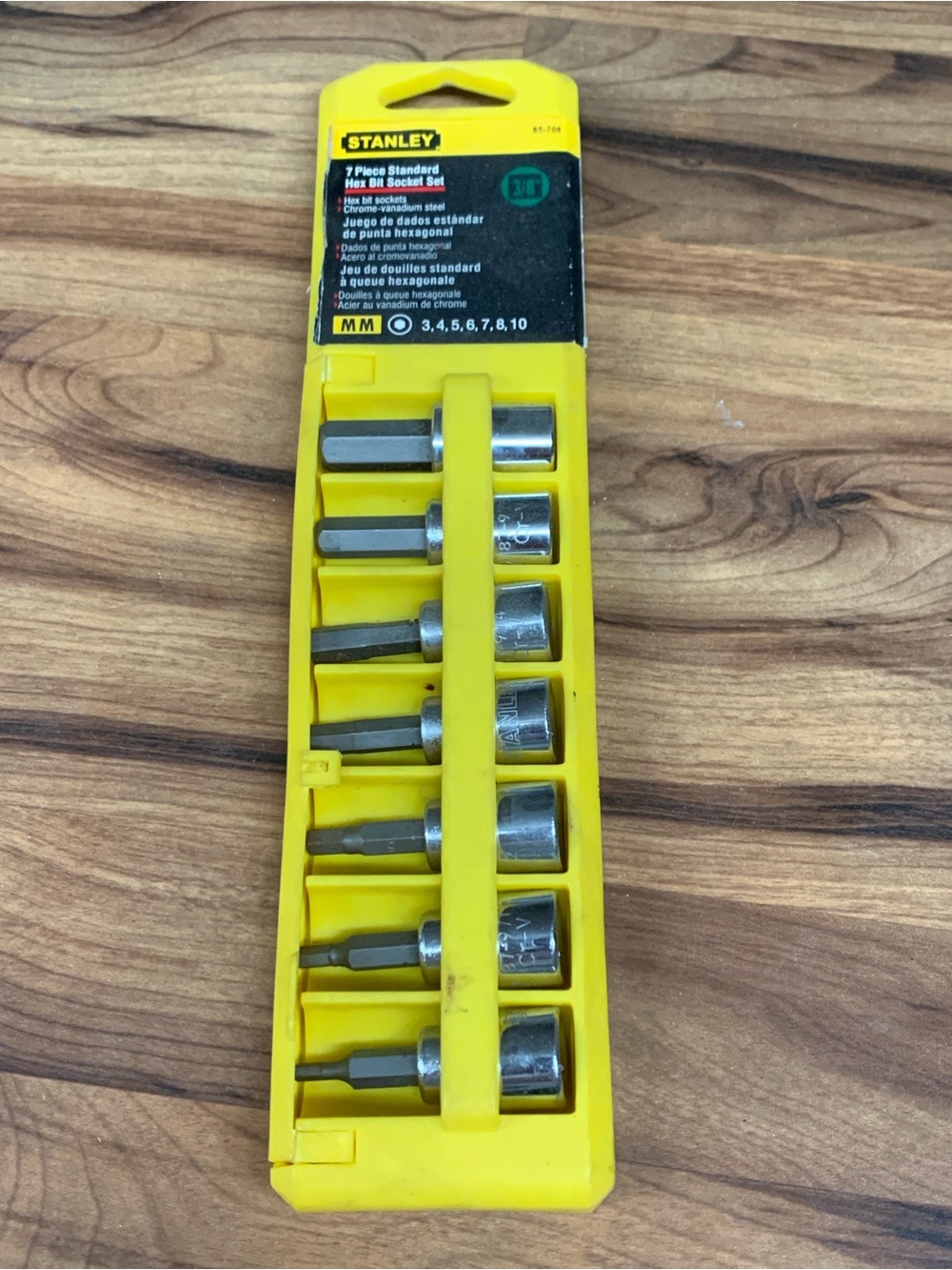 Stanley Yellow 7-Piece Hex Bit Socket Set with Tray